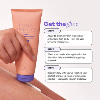 Glow Gradual Tanning Moisturiser, 200ml Tanning Luna Bronze