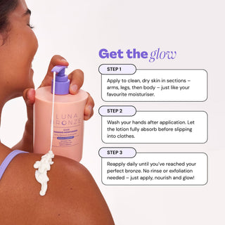 Glow Gradual Tanning Moisturiser, 500ml Tanning Luna Bronze